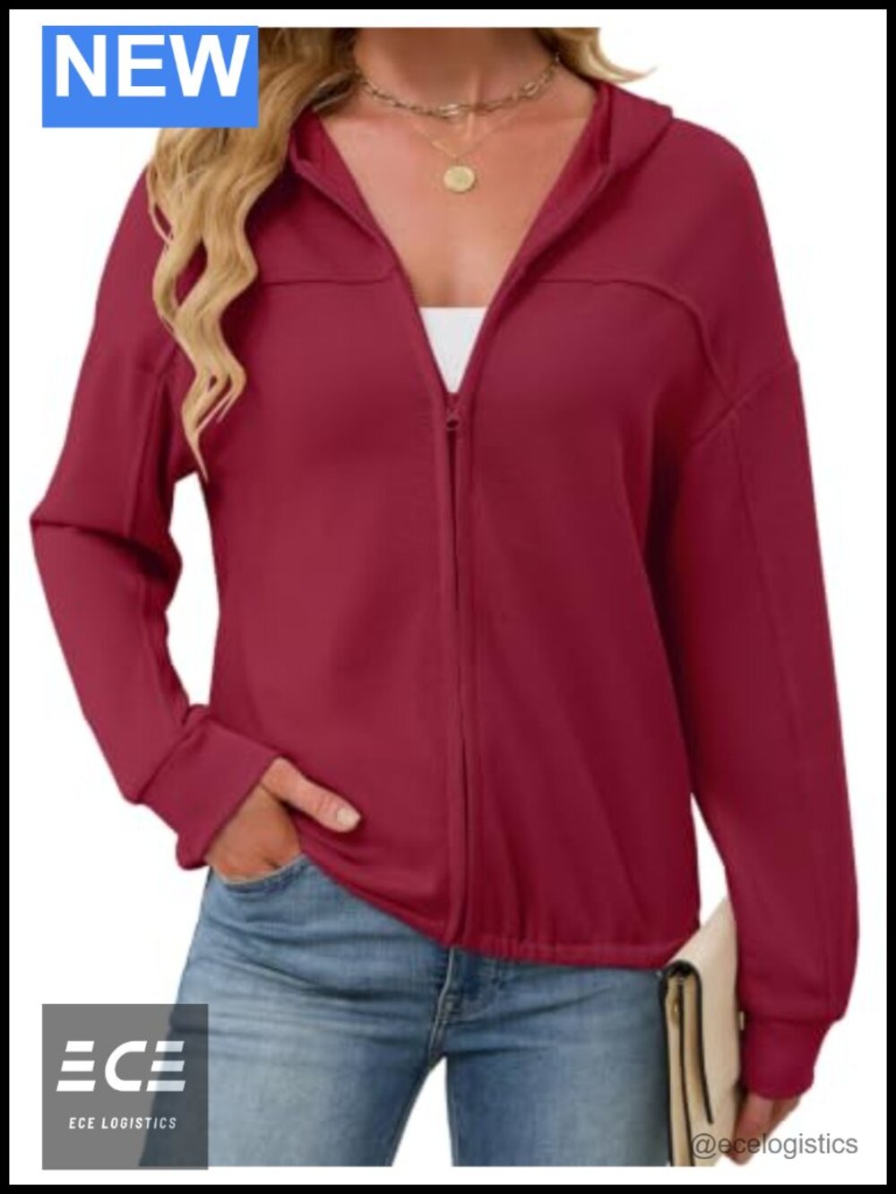 Quenteen Zip Up Hoodie Women Lightweight Full Zip Sweatshirt Fall Layer